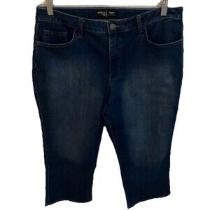 lee riders jeans womens 14 M Blue Mid Rise Capri Minimalist 5 Pocket